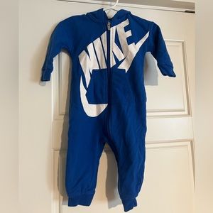 $14 ADD ON Nike Navy Hooded Zip‎ Up Baby Romper 9M 9-12M